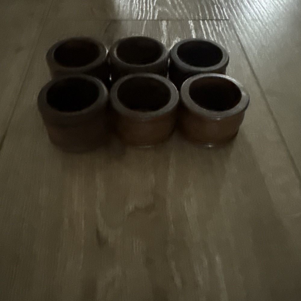 Vintage Round Wood Napkin Rings‎ Mid-Century Set of 6